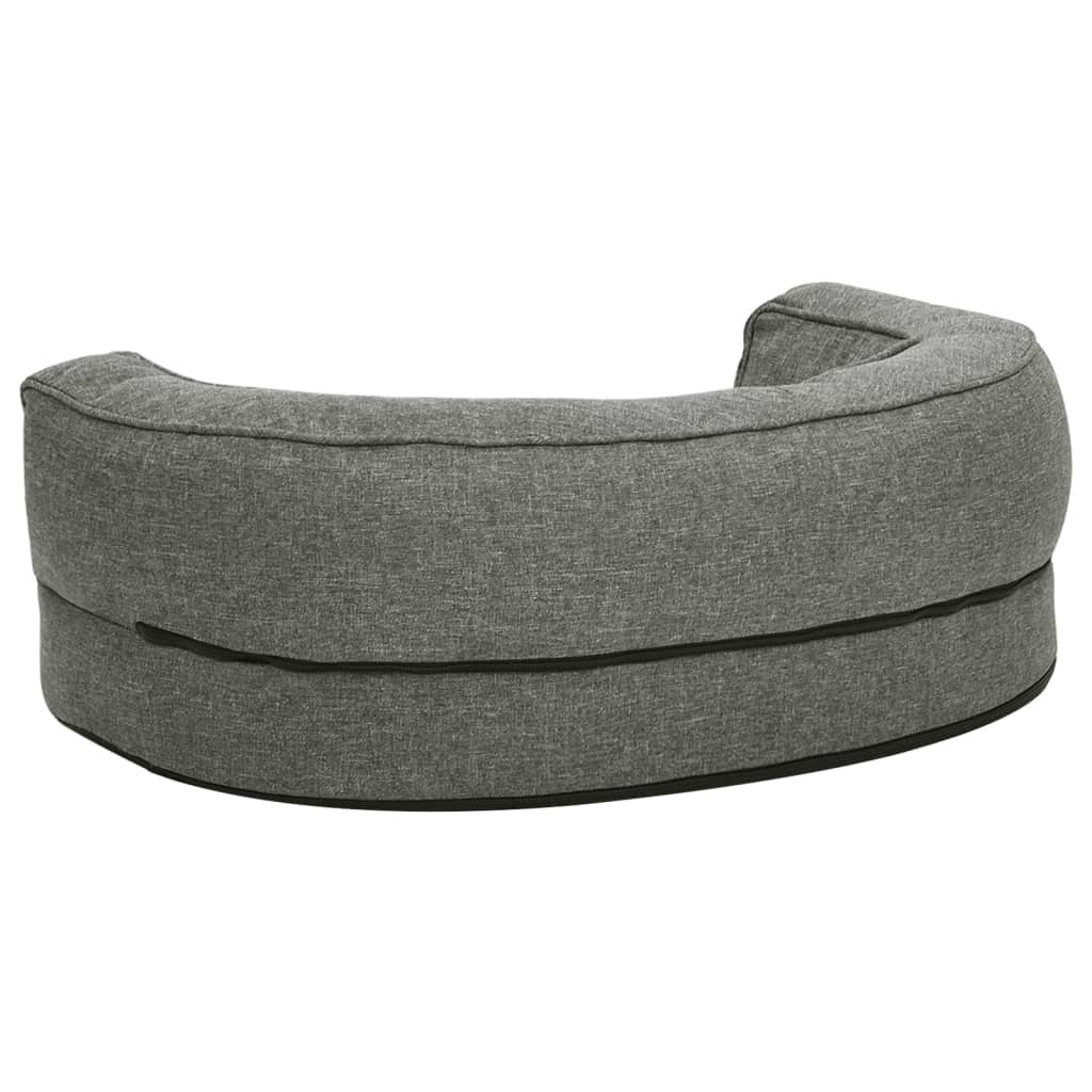 Hondenbed ergonomisch linnen-look 75x53 cm fleece