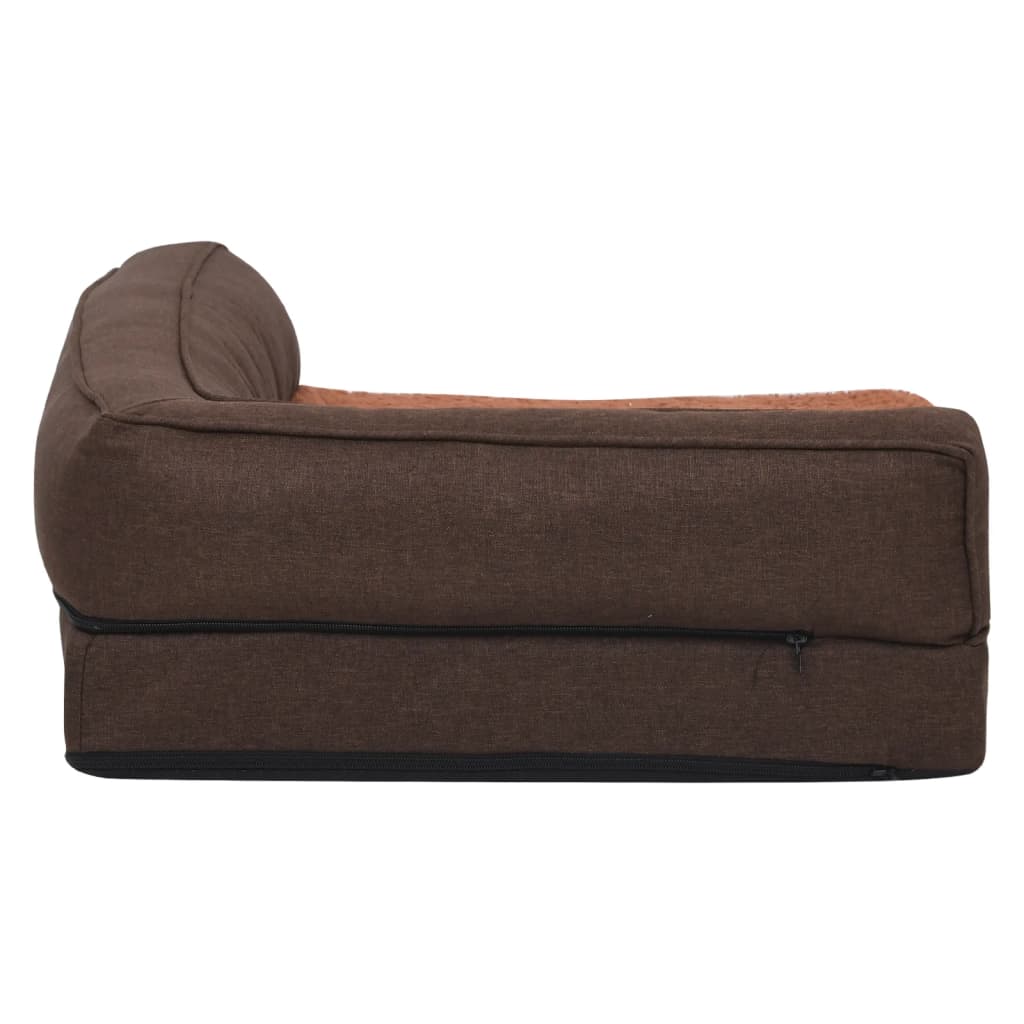 Hondenbed ergonomisch linnen-look 75x53 cm fleece