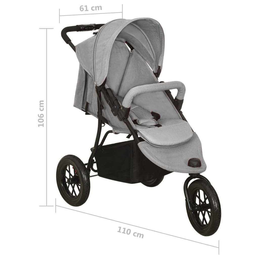 Kinderwagen staal antracietkleurig