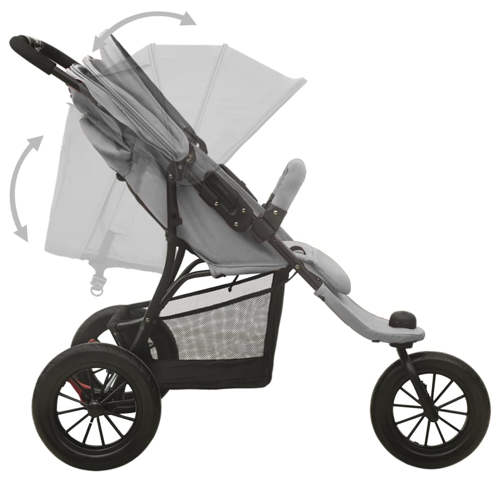 Kinderwagen staal antracietkleurig