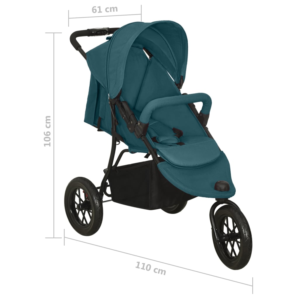 Kinderwagen staal antracietkleurig