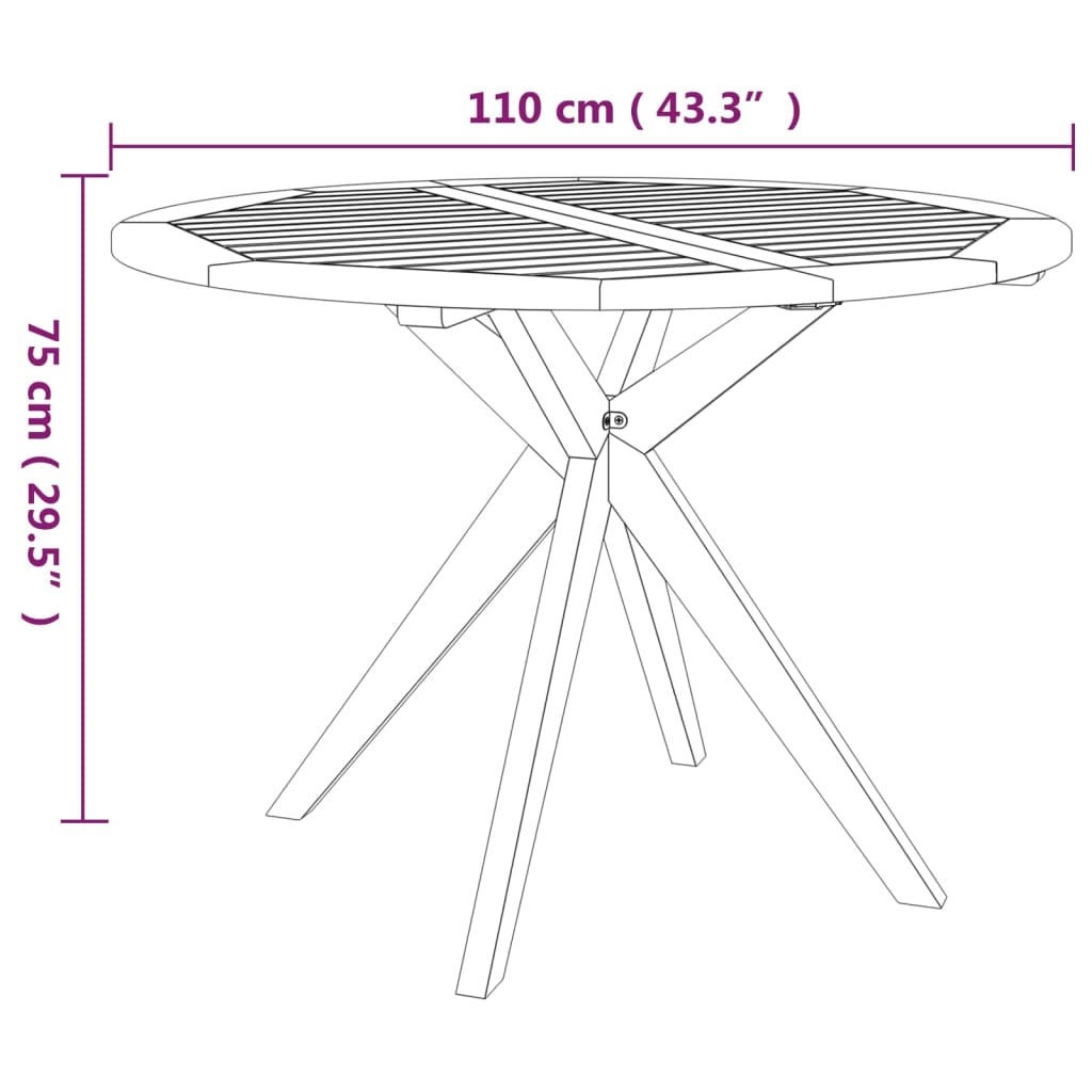 Tuintafel 85x85x75 cm massief acaciahout