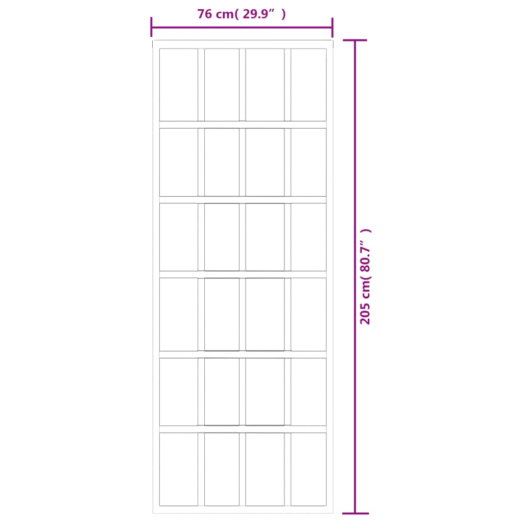 Schuifdeur 102x205 cm ESG-glas en aluminium zwart