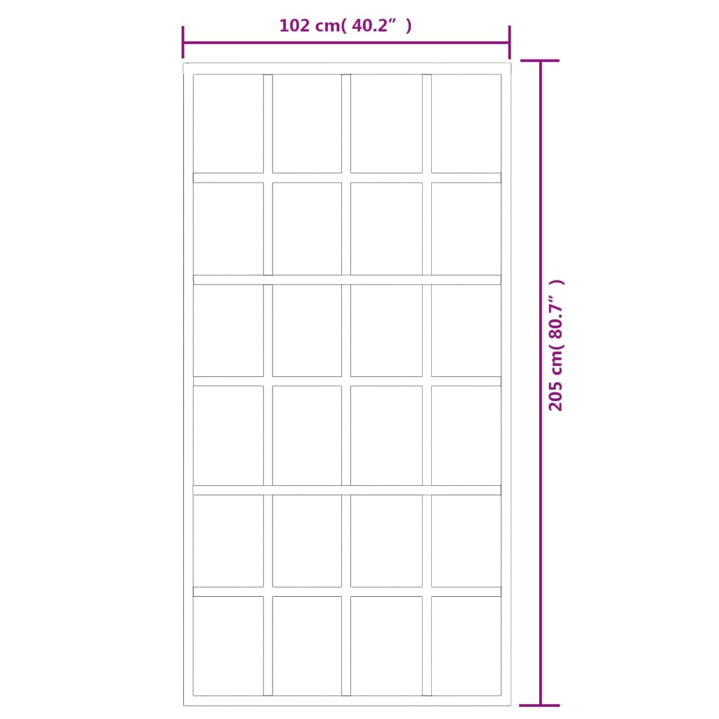 Schuifdeur 102x205 cm ESG-glas en aluminium zwart