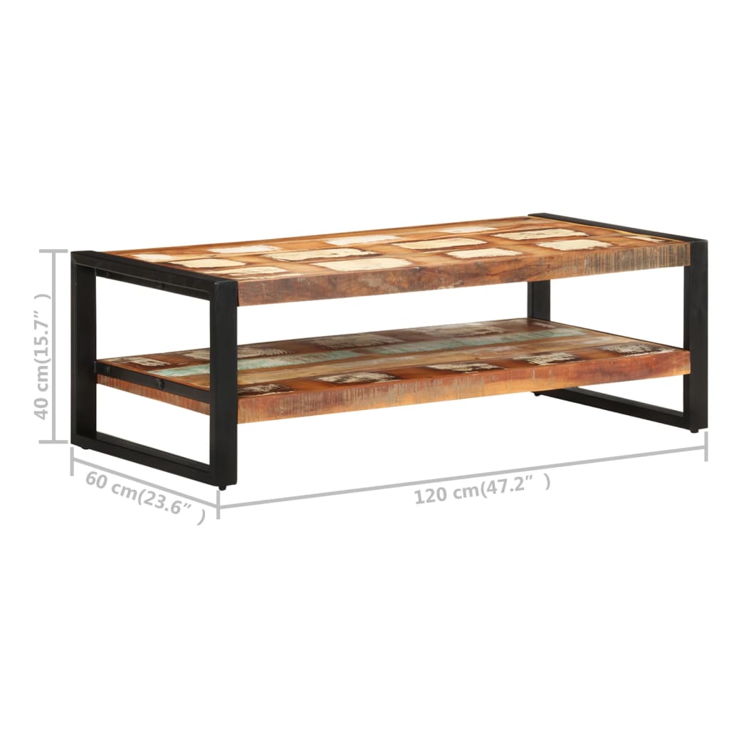 Salontafel 120x60x40 cm massief gerecycled hout