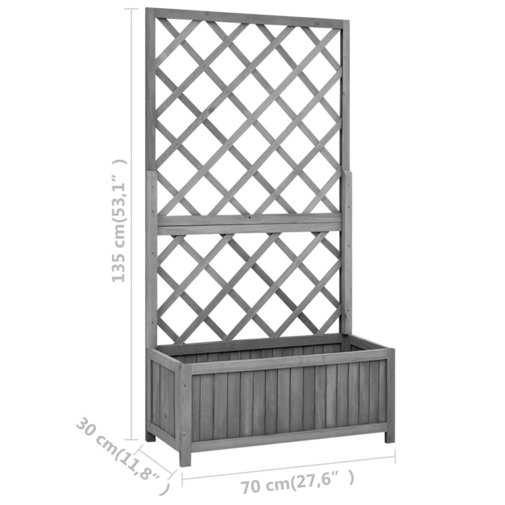 Latwerkplantenbak 70x30x135 cm massief vurenhout