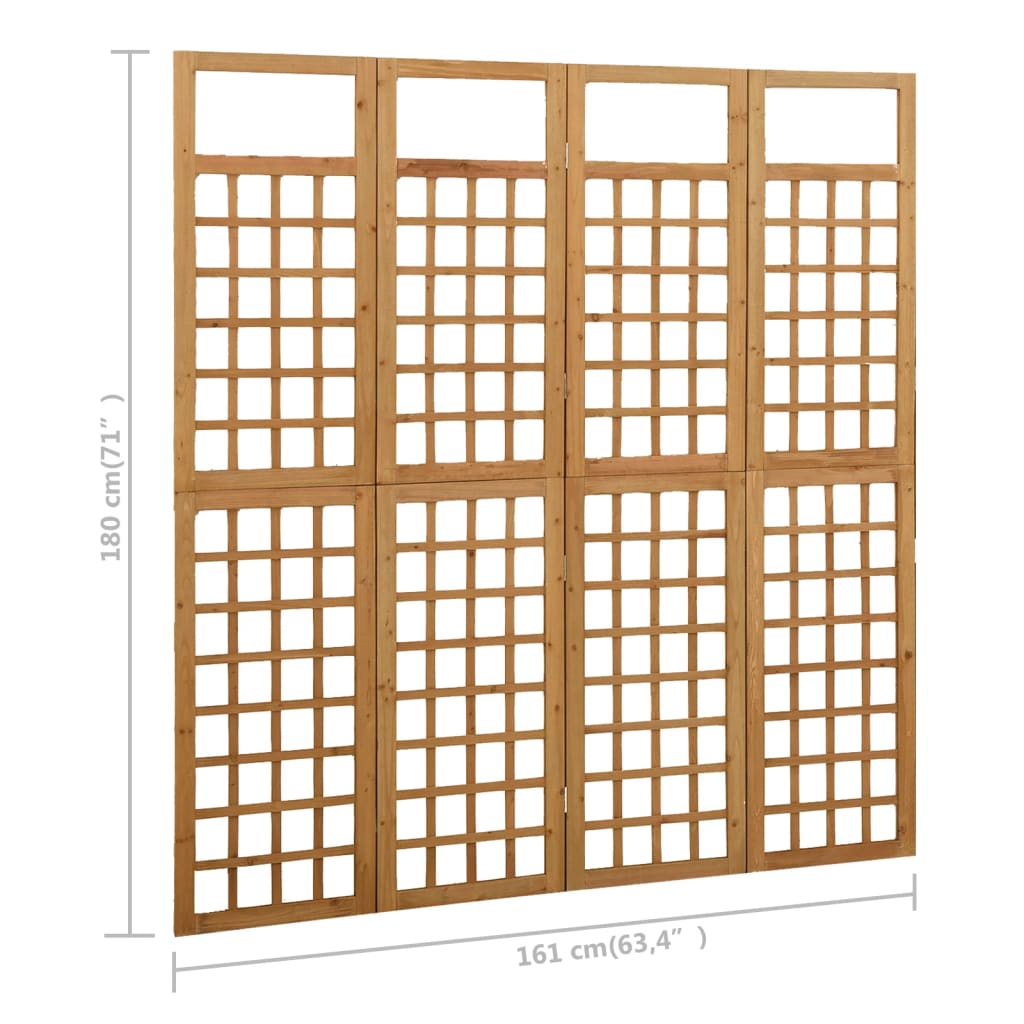 Kamerscherm/trellis met 4 panelen161x180 cm vurenhout