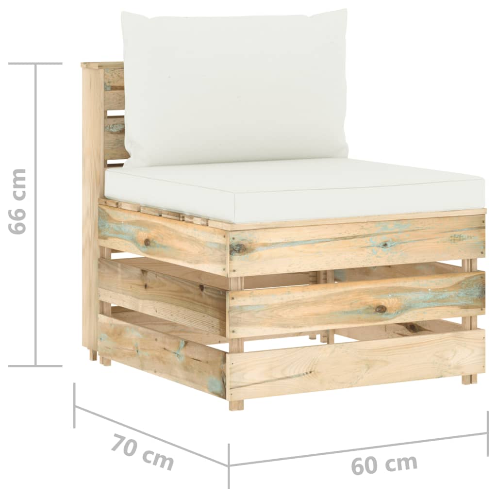 4-delige Loungeset met kussens geïmpregneerd hout