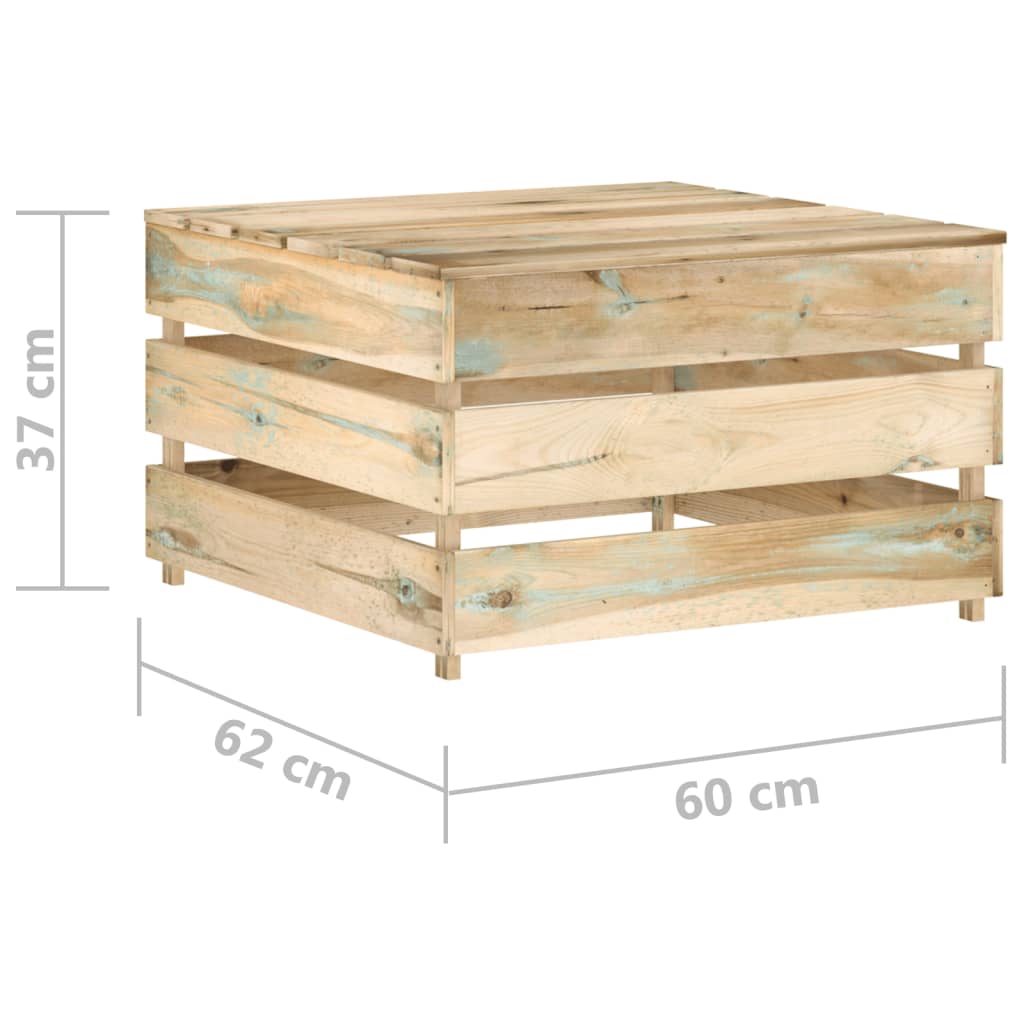 6-delige Loungeset met kussens geïmpregneerd hout