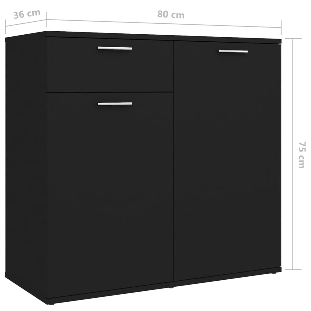 Dressoir 80x36x75 cm bewerkt hout