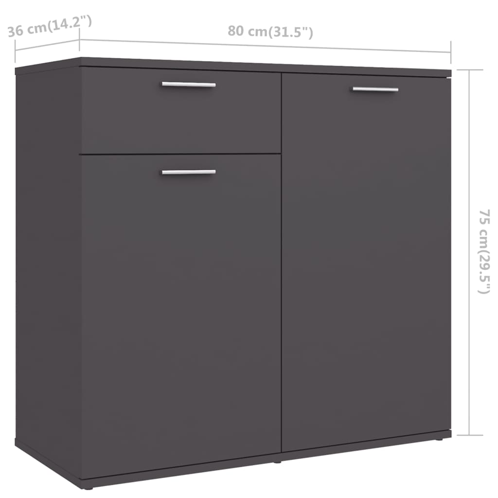 Dressoir 80x36x75 cm bewerkt hout