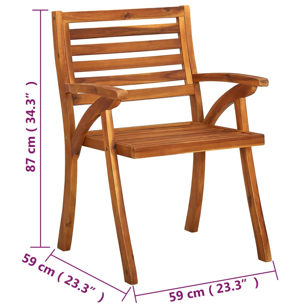 Tuinstoelen 8 st massief acaciahout