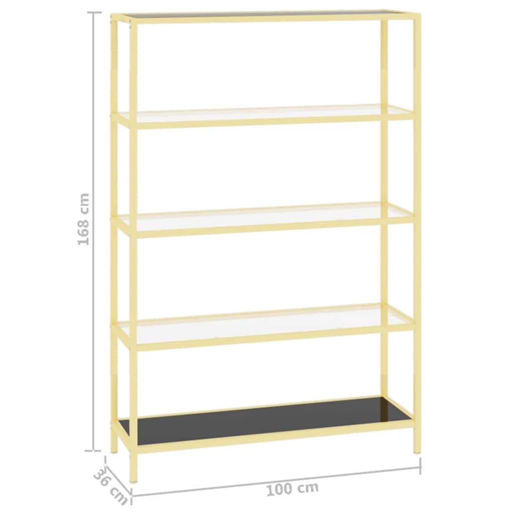 Schap 100x36x168 cm gehard glas zwartmarmerkleur