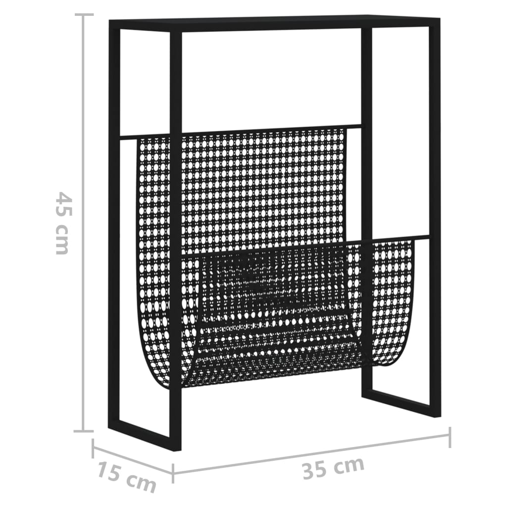 Tijdschriftenrek 35x15x45 cm staal zilverkleurig