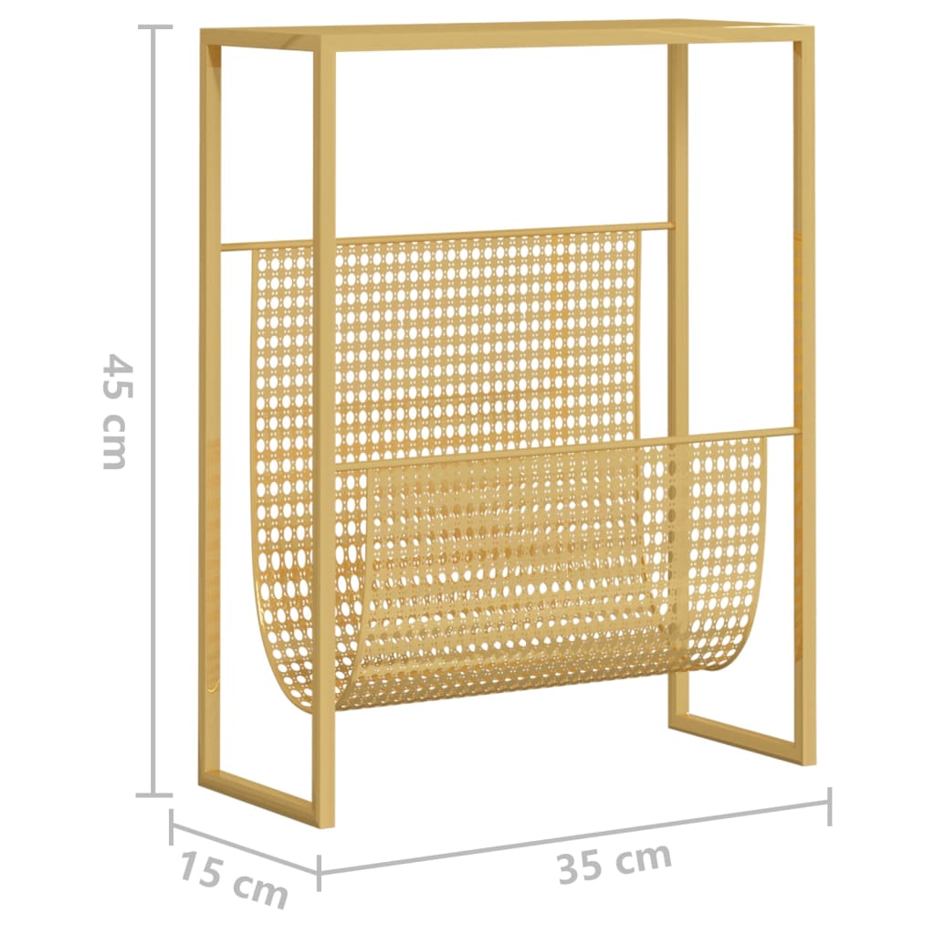 Tijdschriftenrek 35x15x45 cm staal zilverkleurig