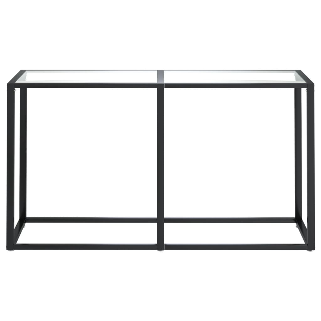 Wandtafel 140x35x75,5 cm gehard glas zwartmarmerkleurig