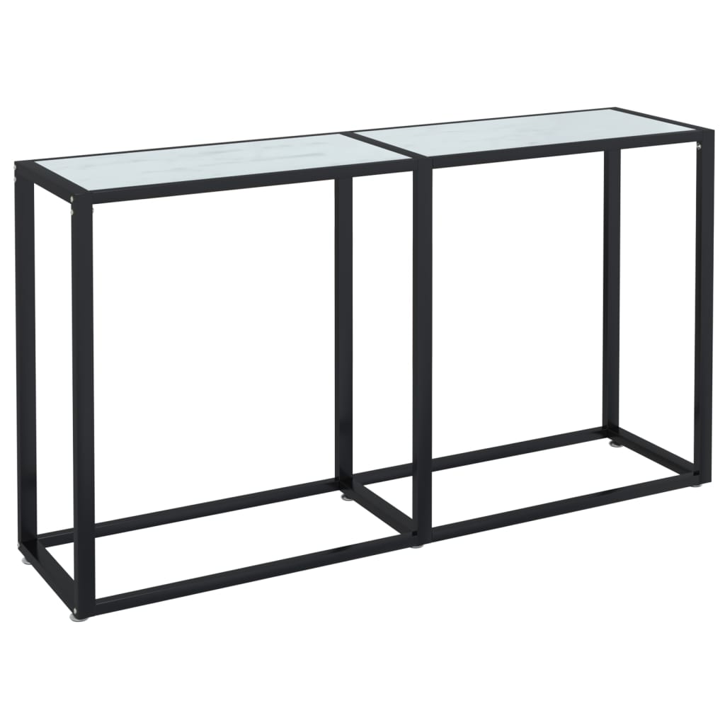 Wandtafel 220x35x75,5 cm gehard glas witmarmerkleurig