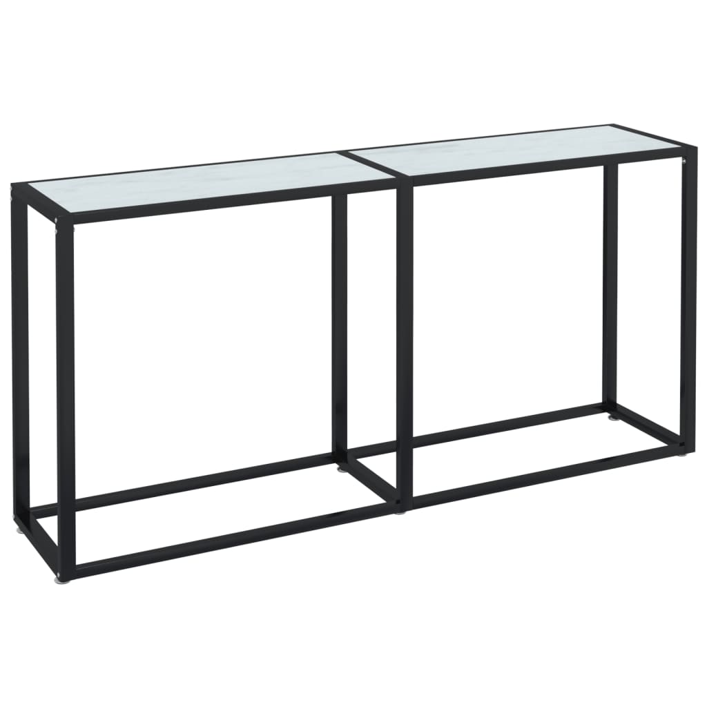 Wandtafel 140x35x75,5 cm gehard glas zwartmarmerkleurig