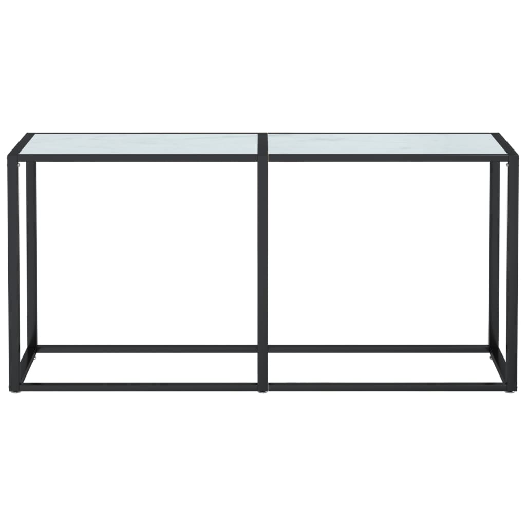 Wandtafel 220x35x75,5 cm gehard glas witmarmerkleurig