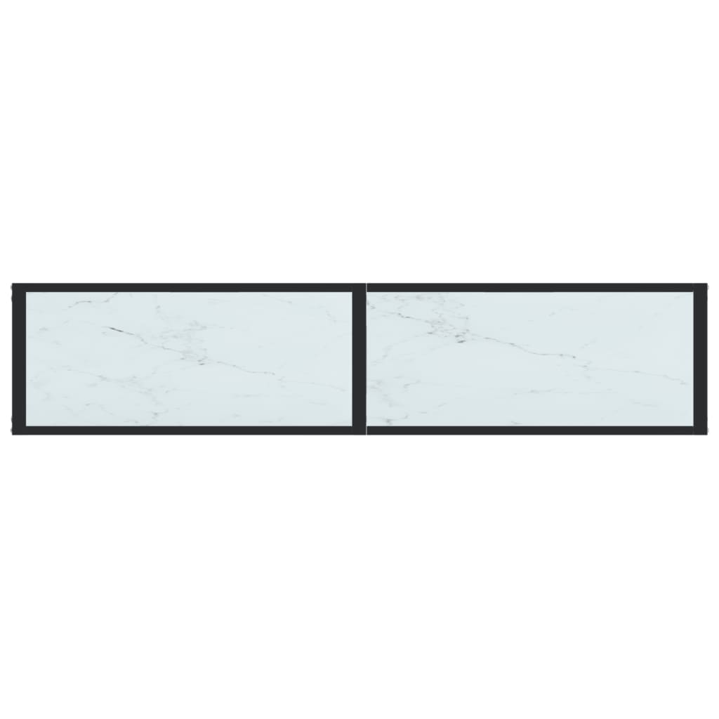 Wandtafel 220x35x75,5 cm gehard glas witmarmerkleurig