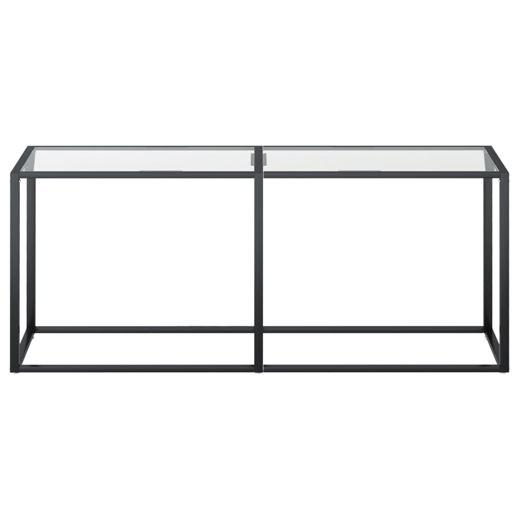 Wandtafel 220x35x75,5 cm gehard glas witmarmerkleurig