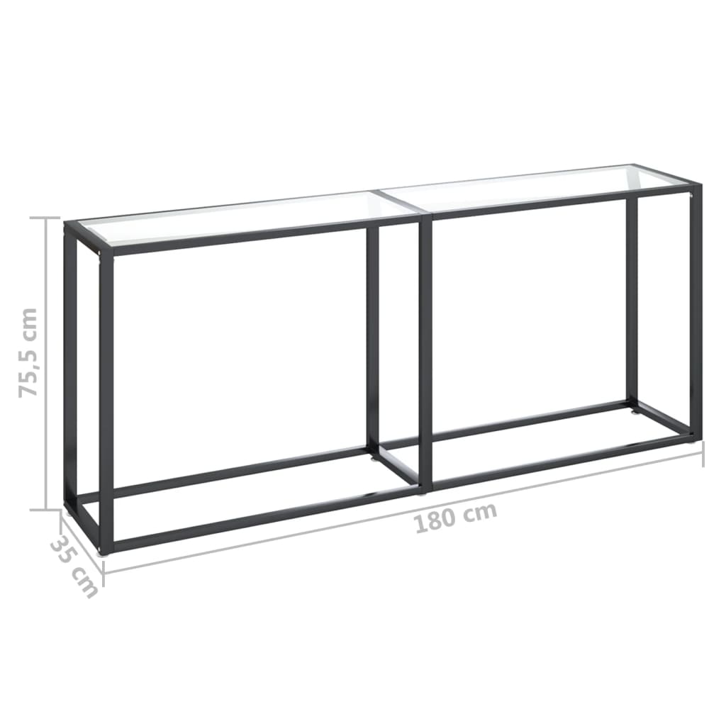 Wandtafel 140x35x75,5 cm gehard glas zwartmarmerkleurig