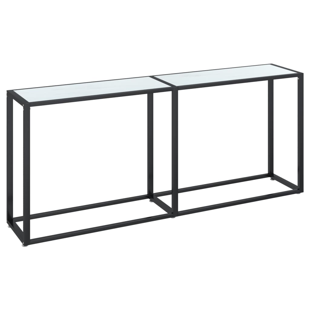 Wandtafel 220x35x75,5 cm gehard glas witmarmerkleurig