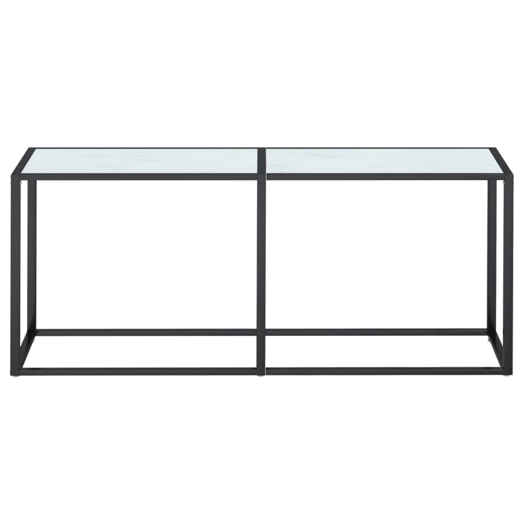 Wandtafel 140x35x75,5 cm gehard glas zwartmarmerkleurig