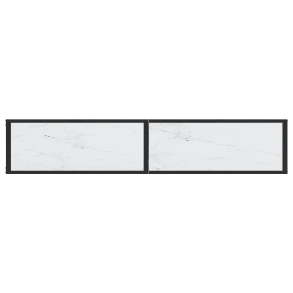 Wandtafel 220x35x75,5 cm gehard glas witmarmerkleurig