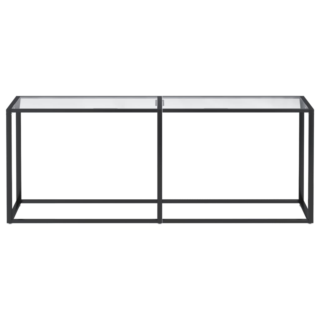 Wandtafel 220x35x75,5 cm gehard glas witmarmerkleurig