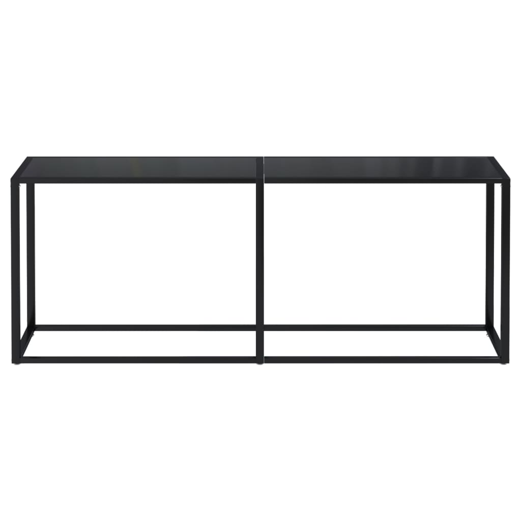 Wandtafel 140x35x75,5 cm gehard glas zwartmarmerkleurig