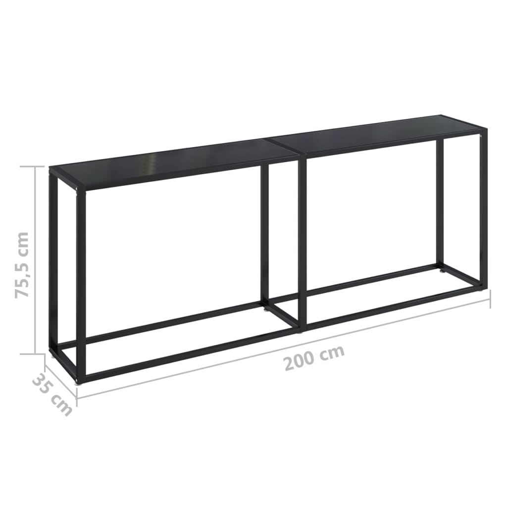 Wandtafel 220x35x75,5 cm gehard glas witmarmerkleurig