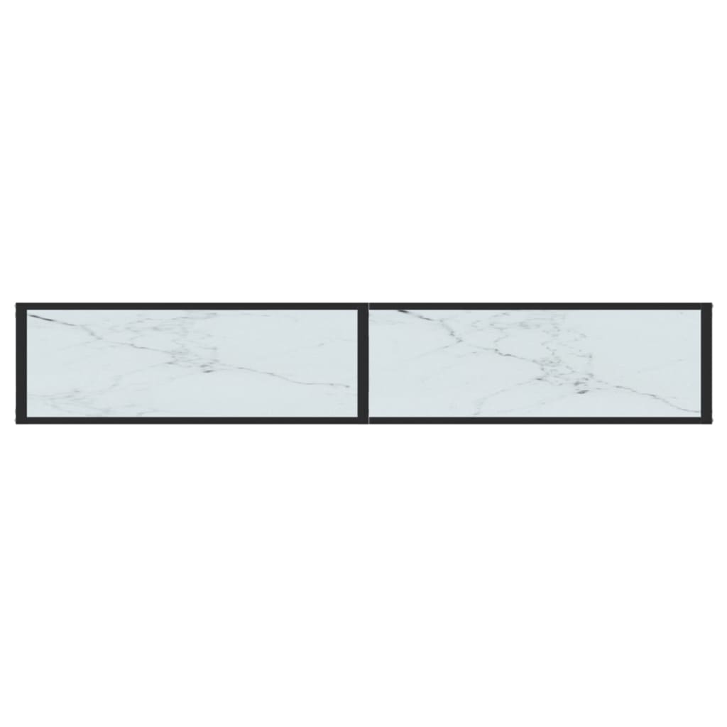 Wandtafel 220x35x75,5 cm gehard glas witmarmerkleurig