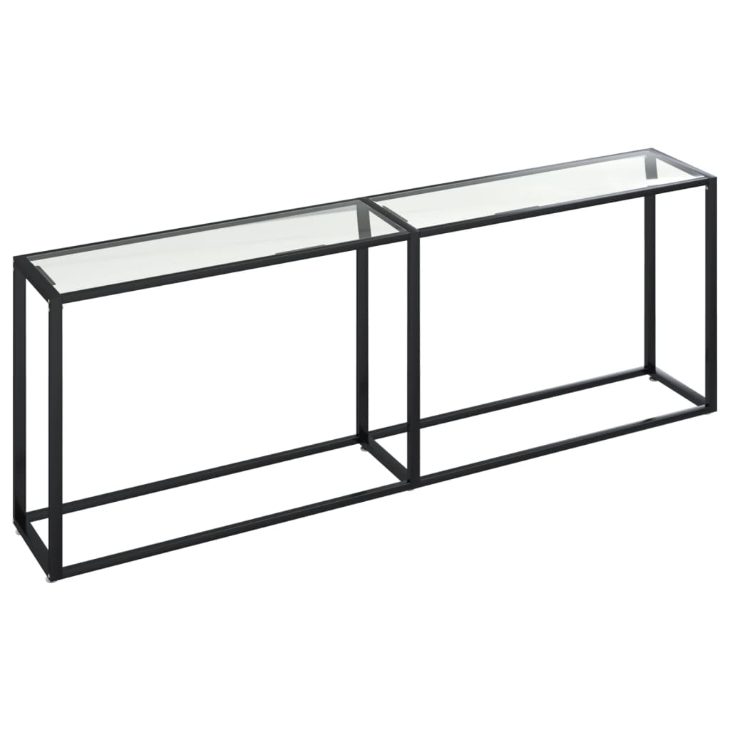 Wandtafel 220x35x75,5 cm gehard glas witmarmerkleurig