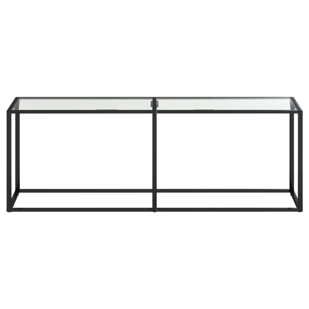 Wandtafel 140x35x75,5 cm gehard glas zwartmarmerkleurig