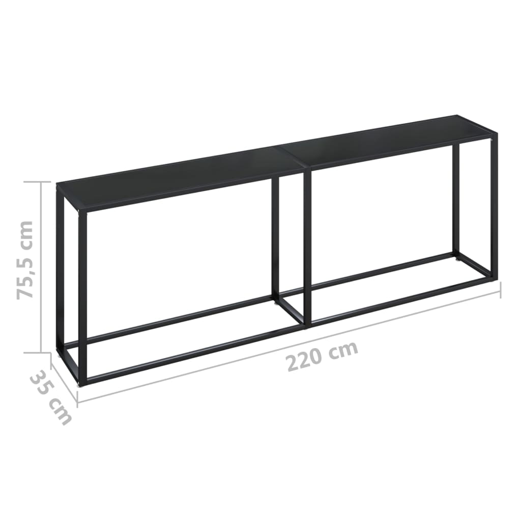 Wandtafel 140x35x75,5 cm gehard glas zwartmarmerkleurig