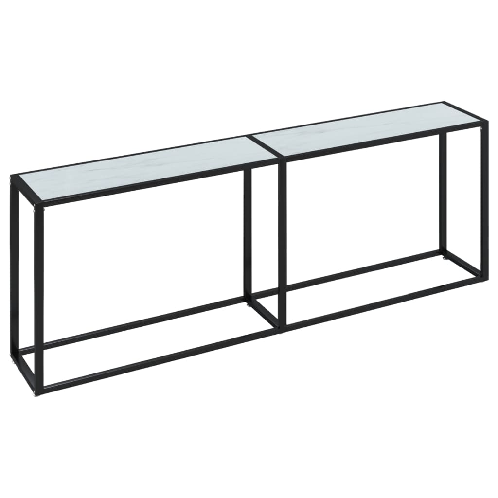 Wandtafel 140x35x75,5 cm gehard glas zwartmarmerkleurig