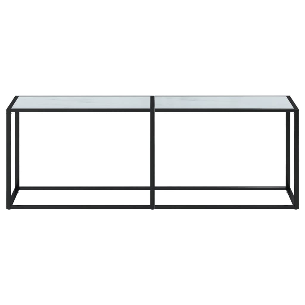 Wandtafel 220x35x75,5 cm gehard glas witmarmerkleurig