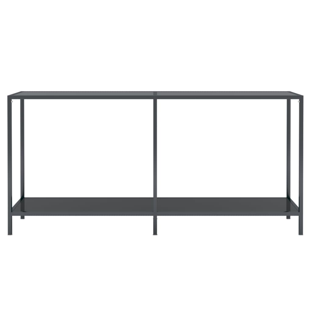 Wandtafel 200x35x75,5 cm gehard glas zwart