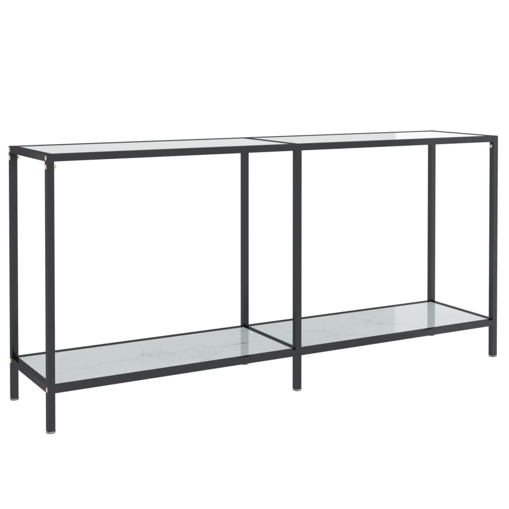 Wandtafel 200x35x75,5 cm gehard glas zwart