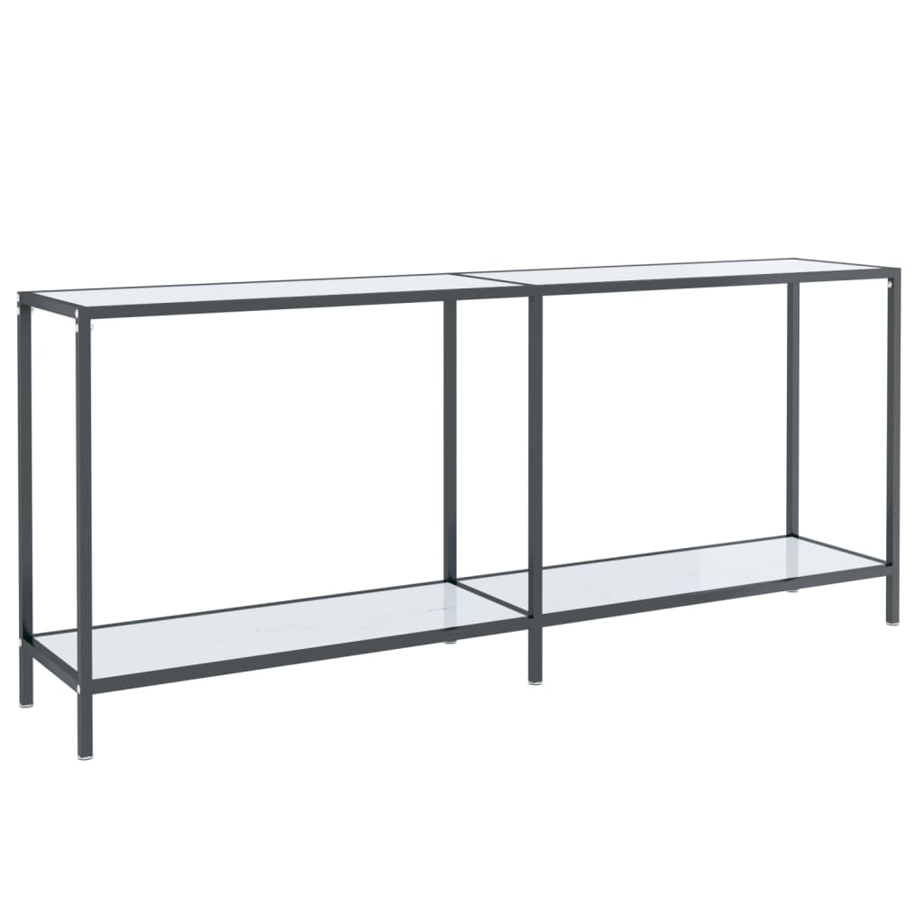 Wandtafel 200x35x75,5 cm gehard glas zwart