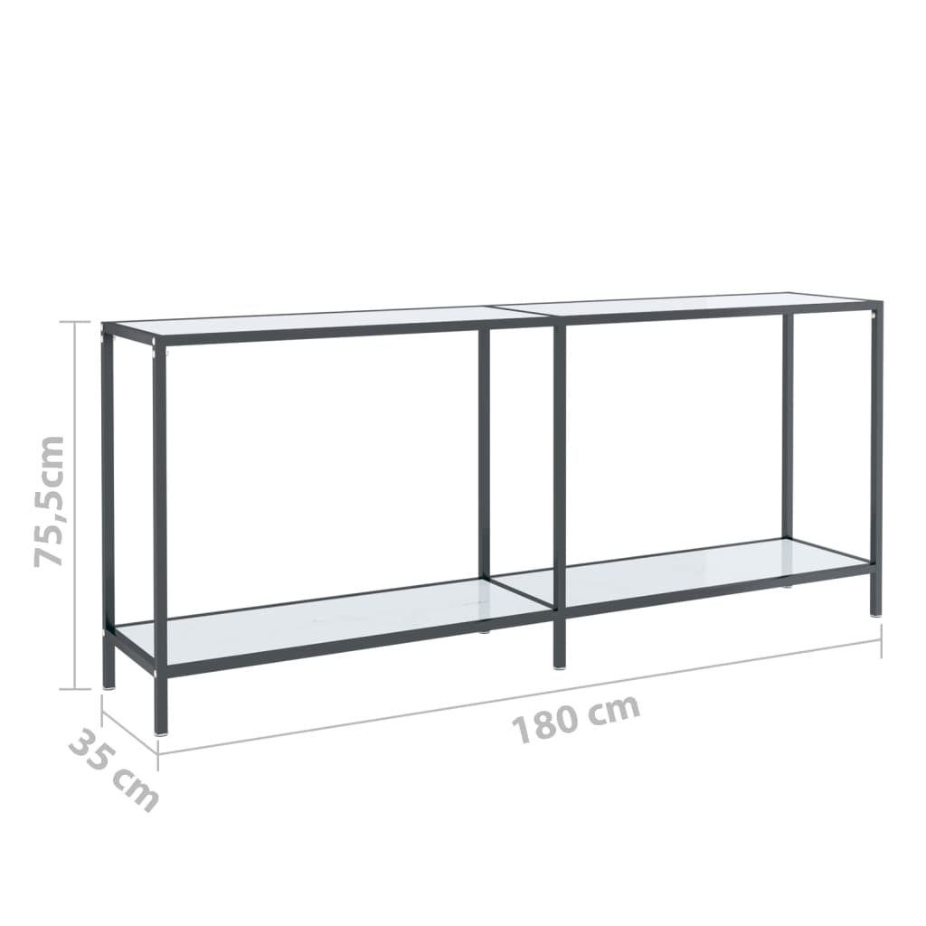 Wandtafel 200x35x75,5 cm gehard glas zwart