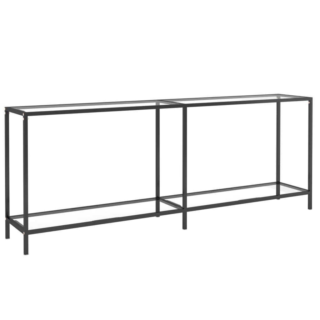 Wandtafel 200x35x75,5 cm gehard glas zwart