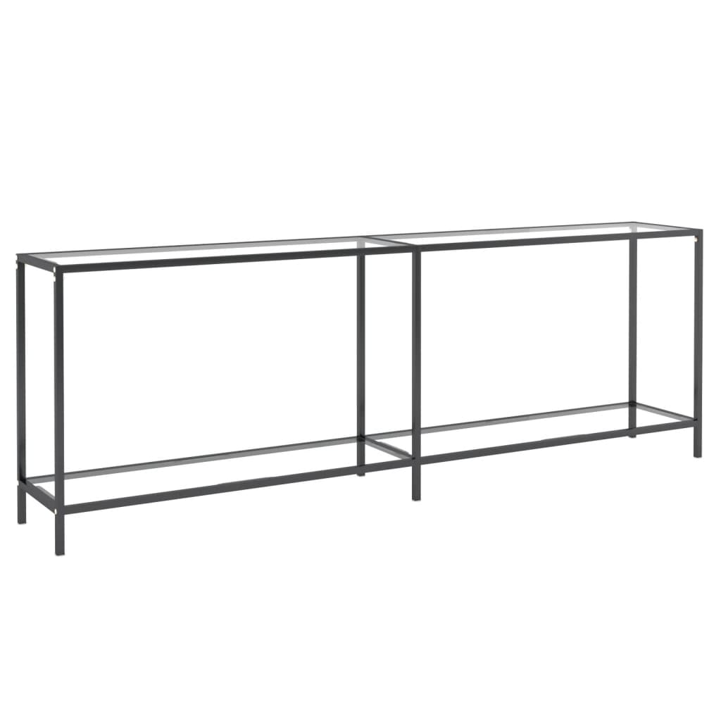 Wandtafel 200x35x75,5 cm gehard glas zwart