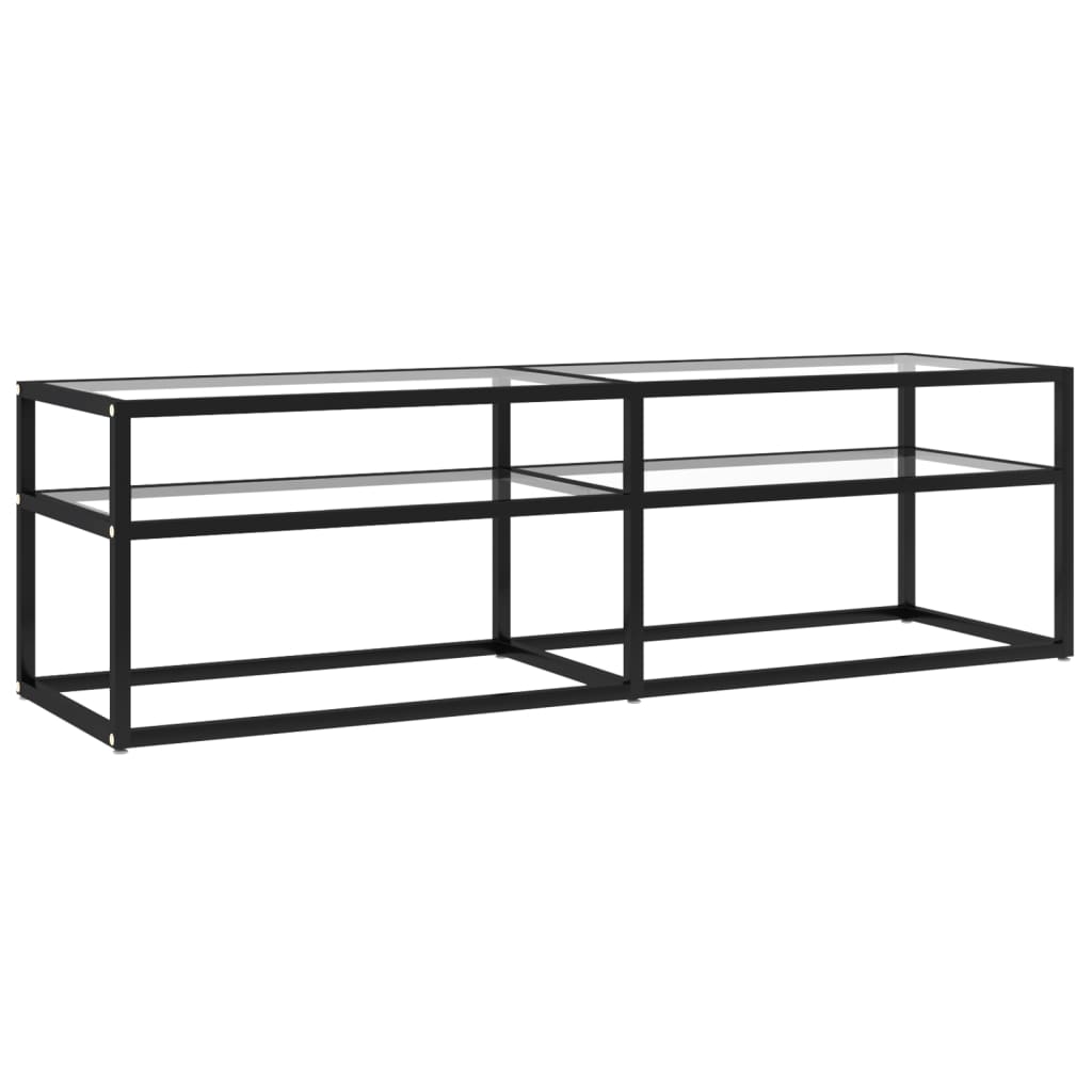 Tv-meubel 160x40x40,5 gehard glas zwart