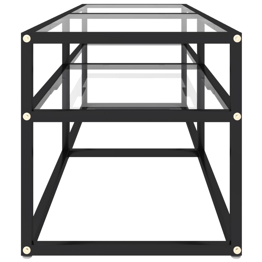 Tv-meubel 160x40x40,5 gehard glas zwart