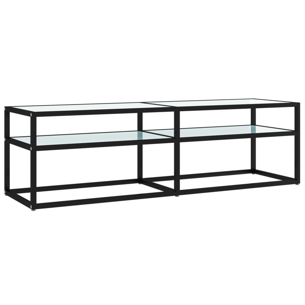 Tv-meubel 160x40x40,5 gehard glas zwart