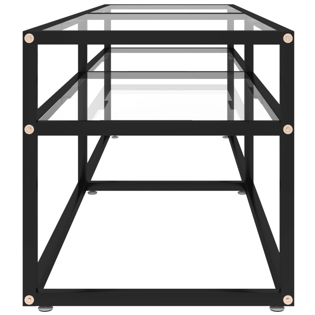 Tv-meubel 160x40x40,5 gehard glas zwart