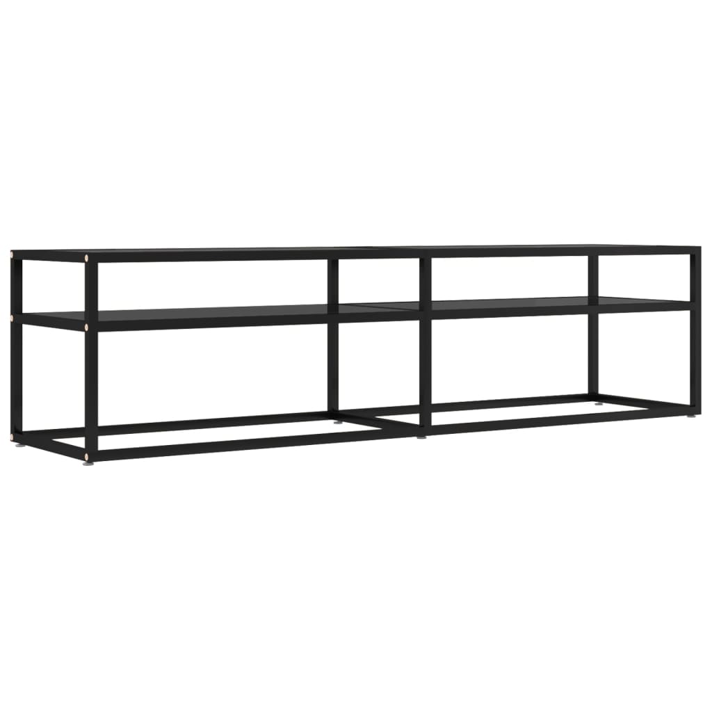 Tv-meubel 160x40x40,5 gehard glas zwart