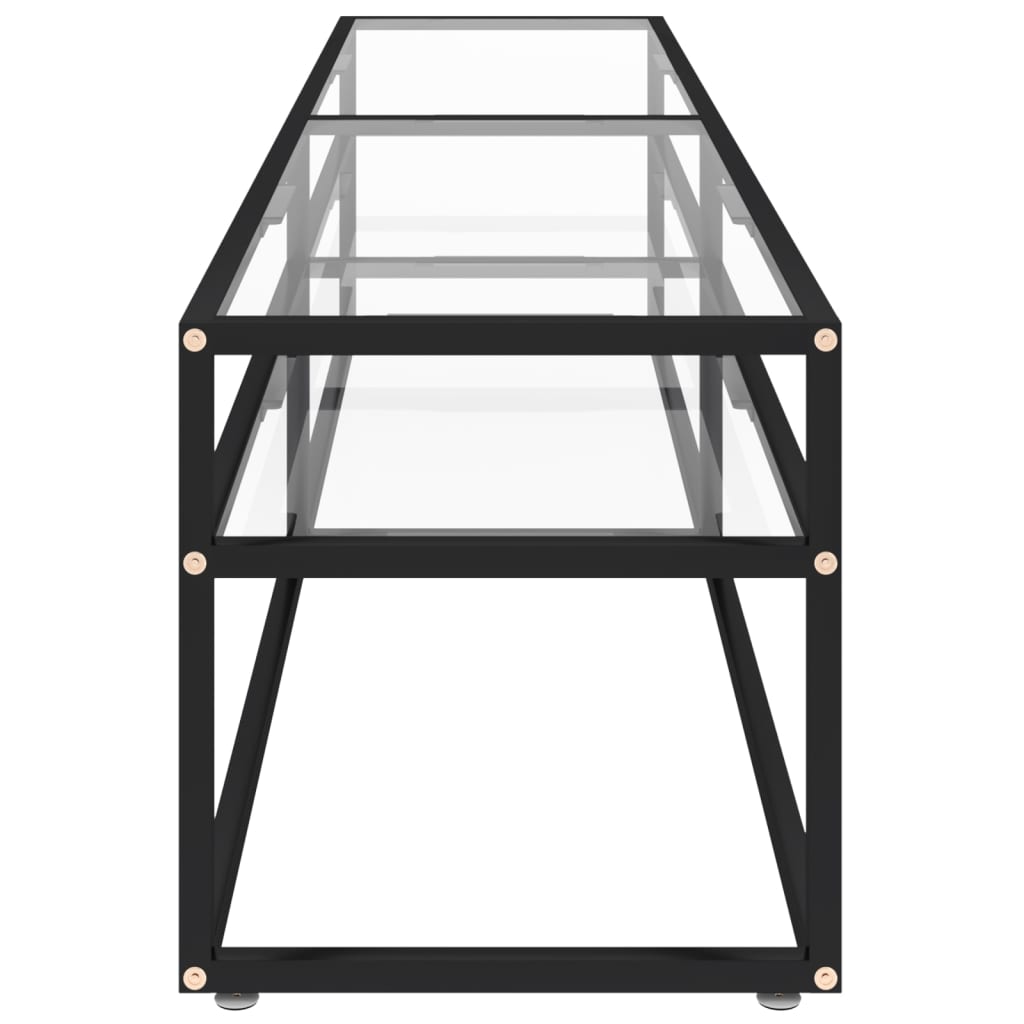 Tv-meubel 160x40x40,5 gehard glas zwart